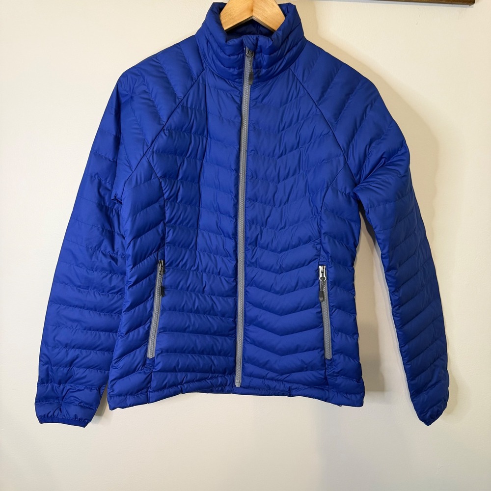 Columbia Women Blue Thermal Coil Interchange Puffer Jacket Small Full Zip Coat